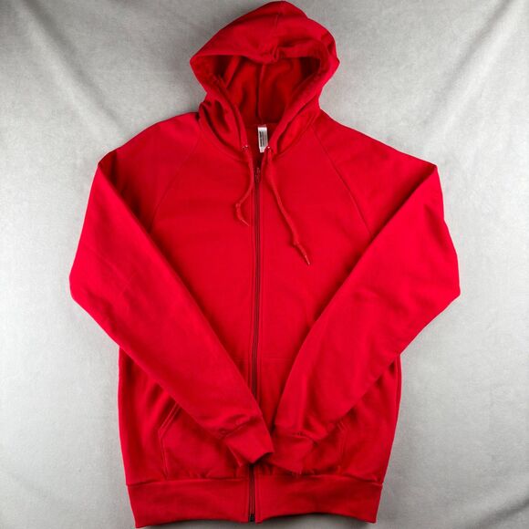 American Apparel Hoodie Mens M Bright Red California Fleece Full Zip Sweatshirt - Picture 1 of 10